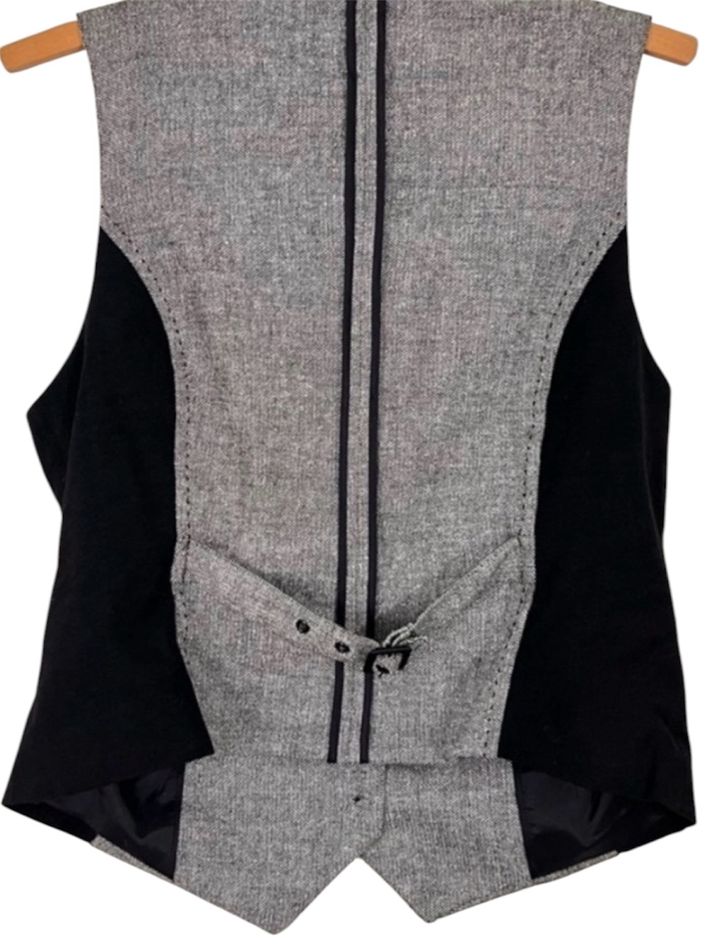 bebe Gray Tweed Vest with Black Side Panels - Picture 2 of 3